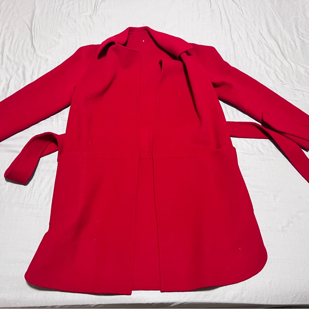 Women red wool coat